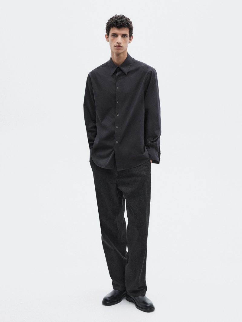 Рубашка из 100% хлопка свободного кроя - limited