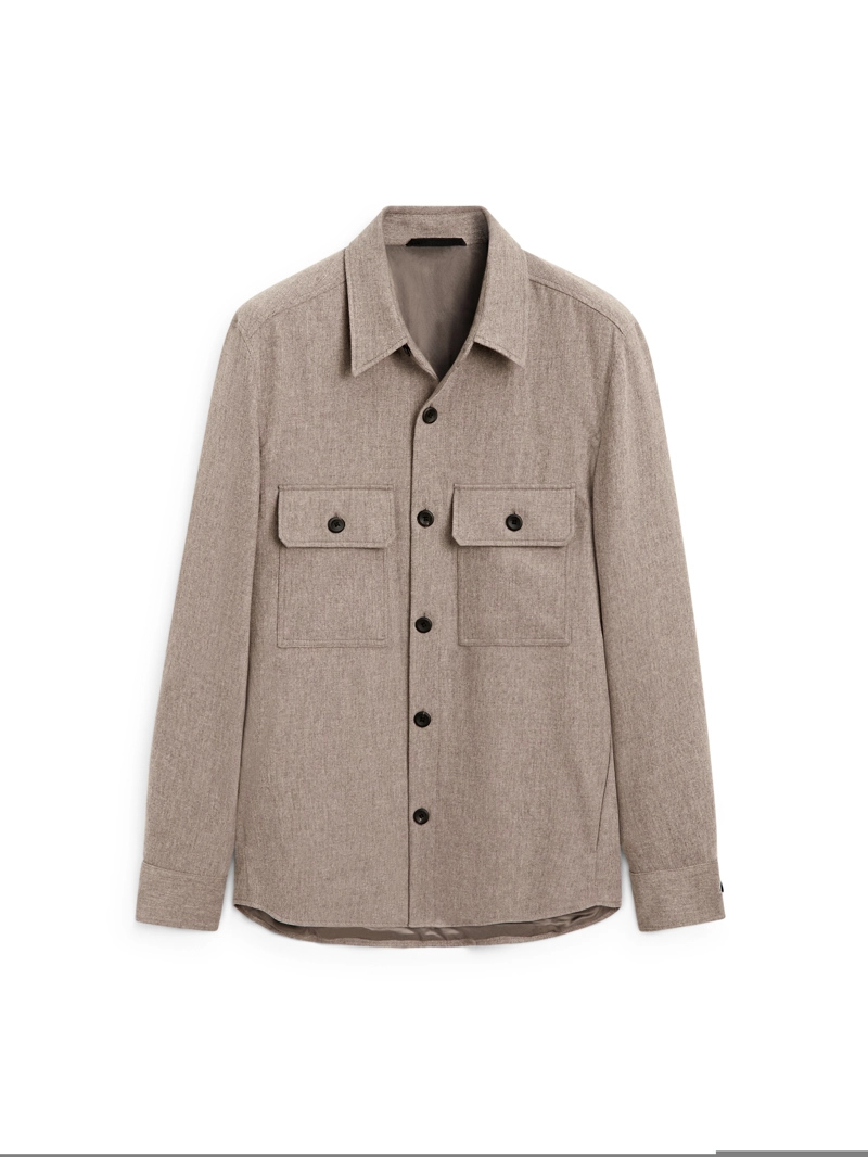 Рубашка-овершерт из шерстяной смеси с карманами - limited