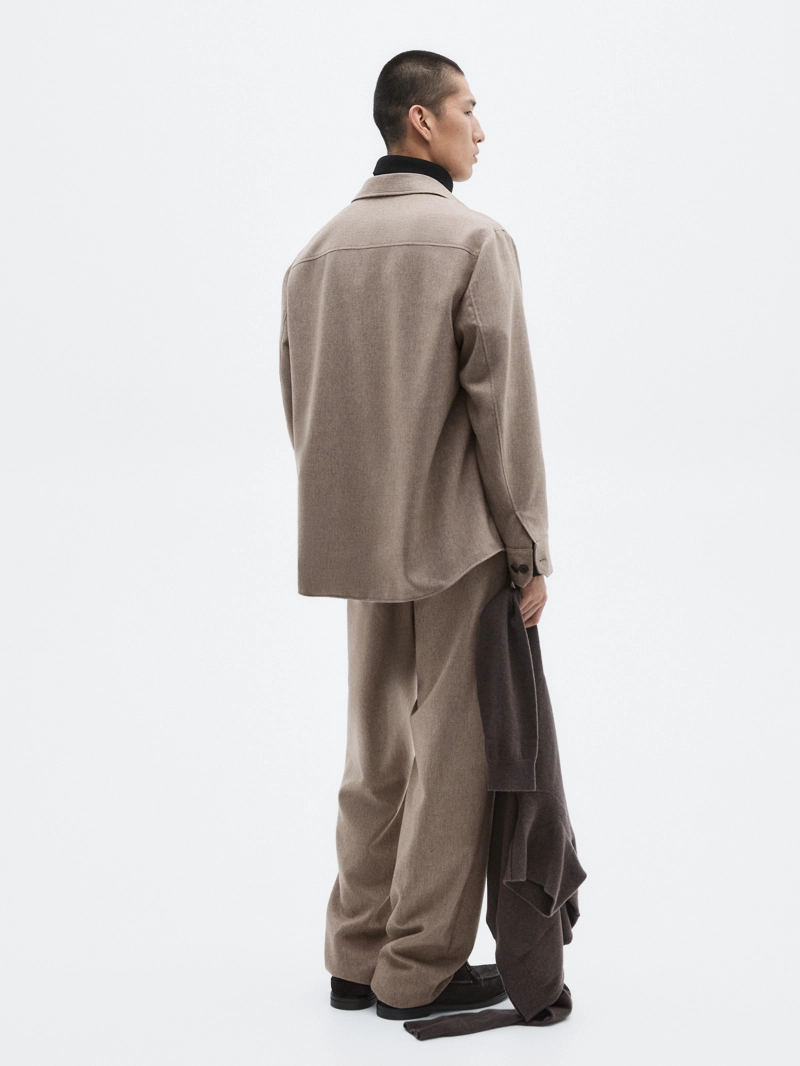 Рубашка-овершерт из шерстяной смеси с карманами - limited