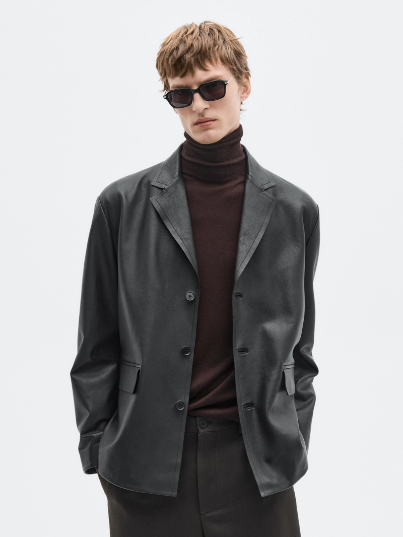 Пиджак из натуральной кожи нубук — limited