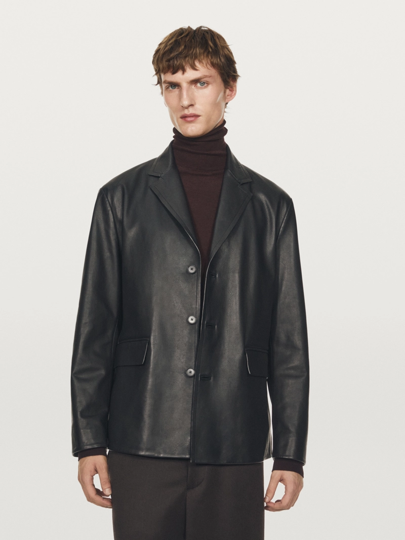 Пиджак из натуральной кожи нубук — limited