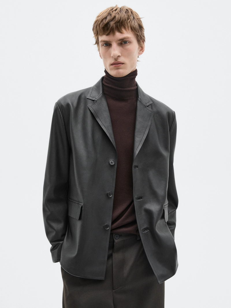 Пиджак из натуральной кожи нубук — limited