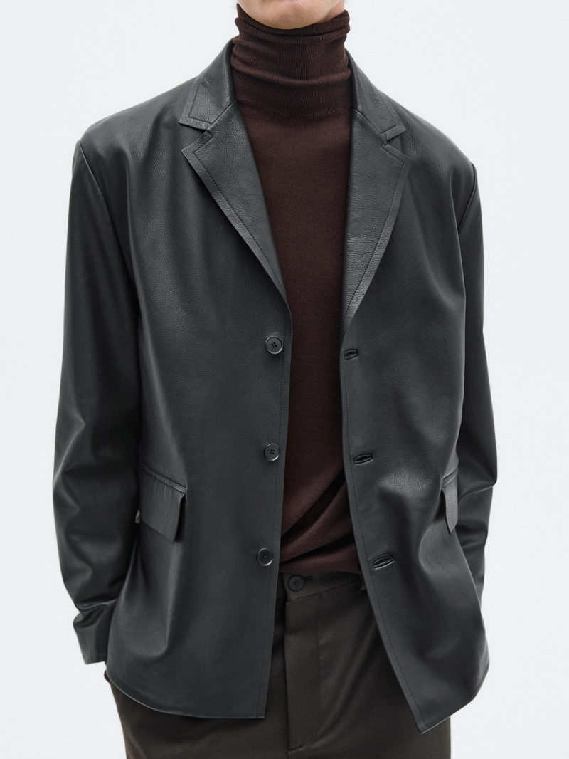 Пиджак из натуральной кожи нубук — limited