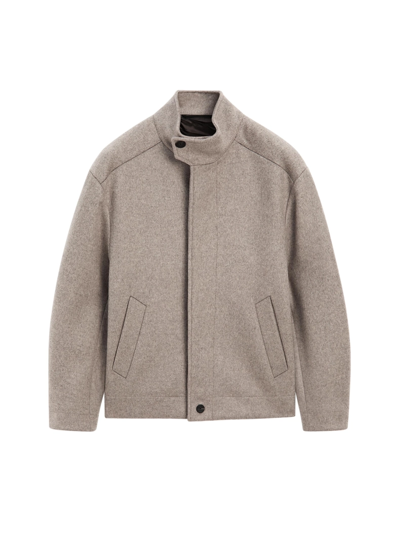 Пальто из шерстяной смеси с высоким воротником - limited