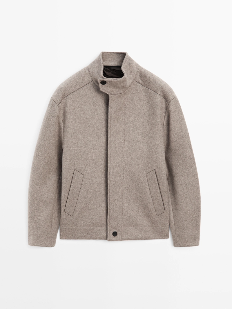 Пальто из шерстяной смеси с высоким воротником - limited