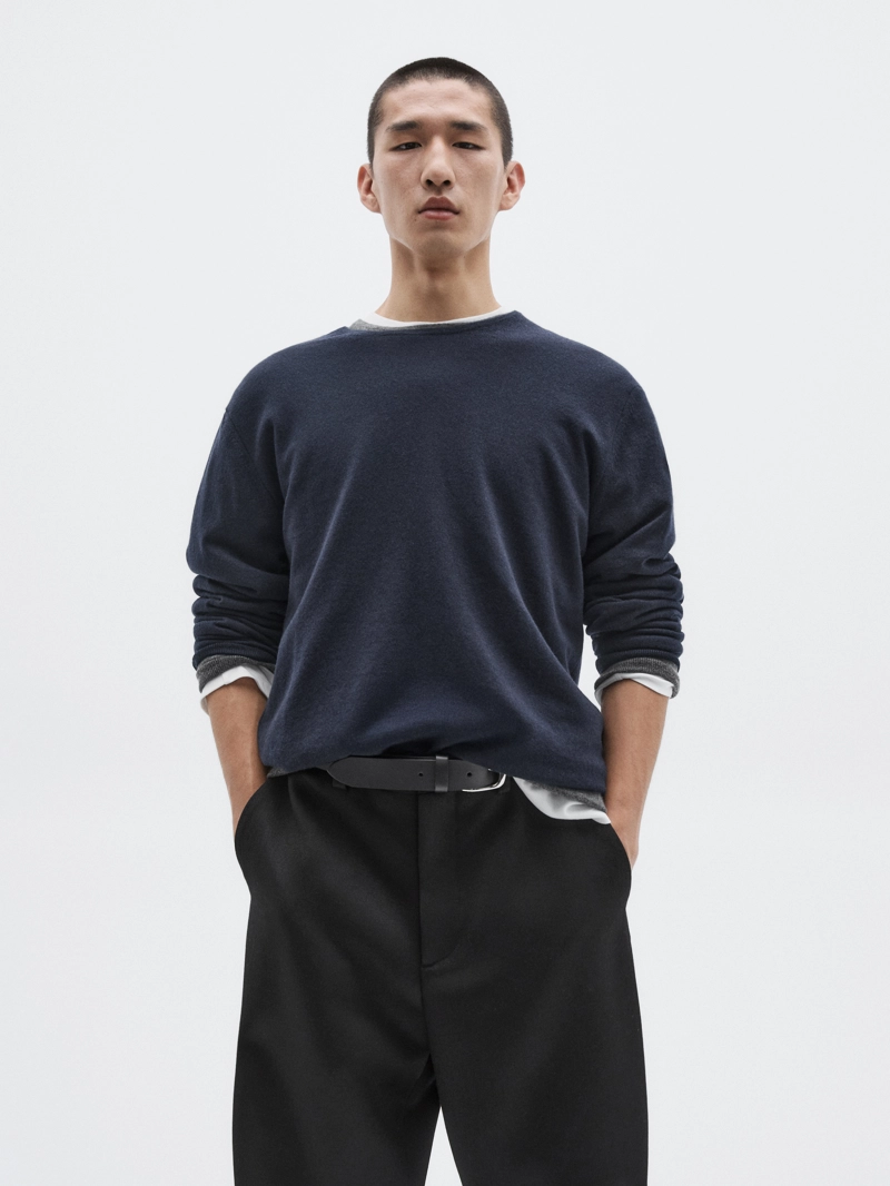 Свитер из 100% кашемира с круглым вырезом - limited