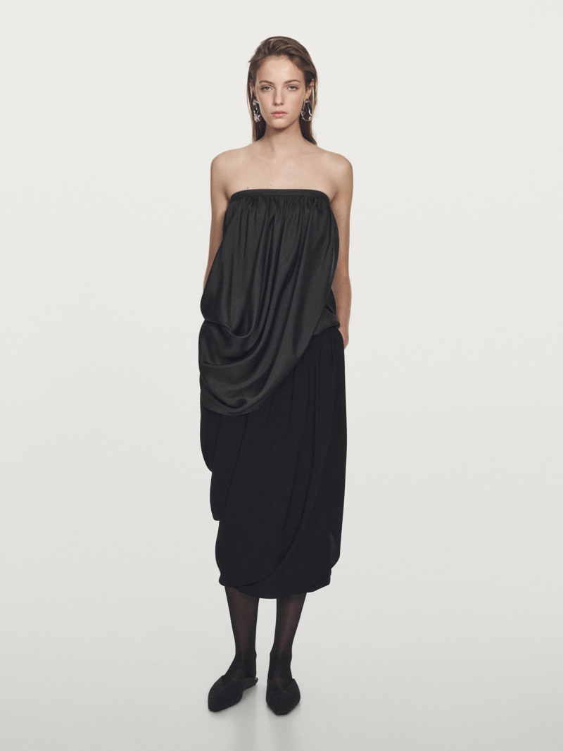 Юбка миди с драпировкой - limited