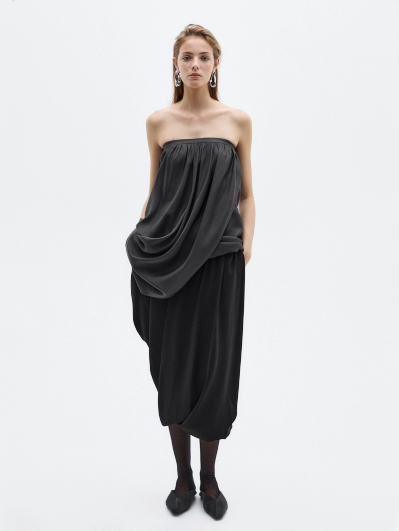 Юбка миди с драпировкой - limited