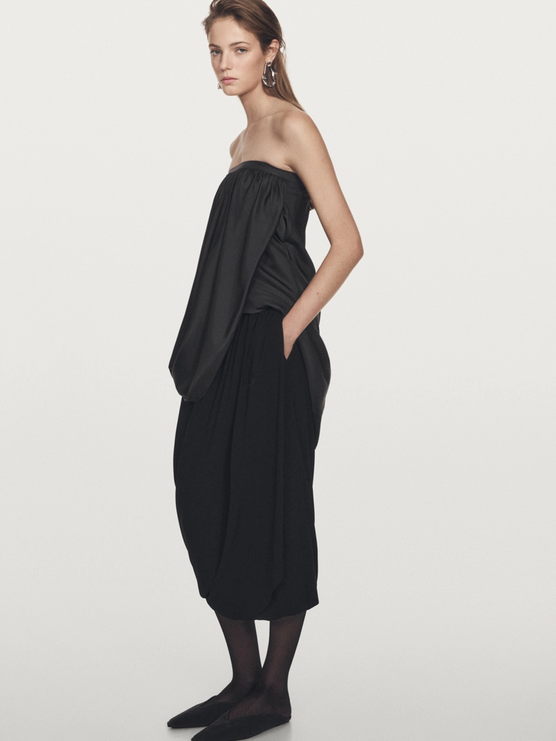 Юбка миди с драпировкой - limited