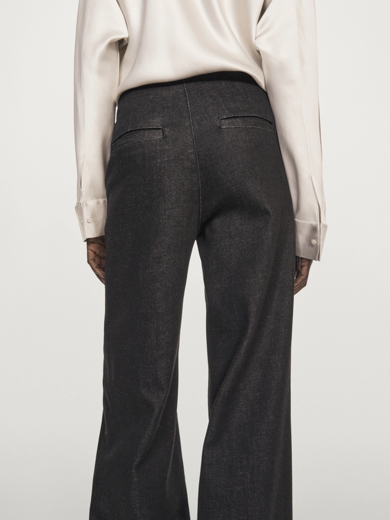 Джинсы с высокой талией широкие