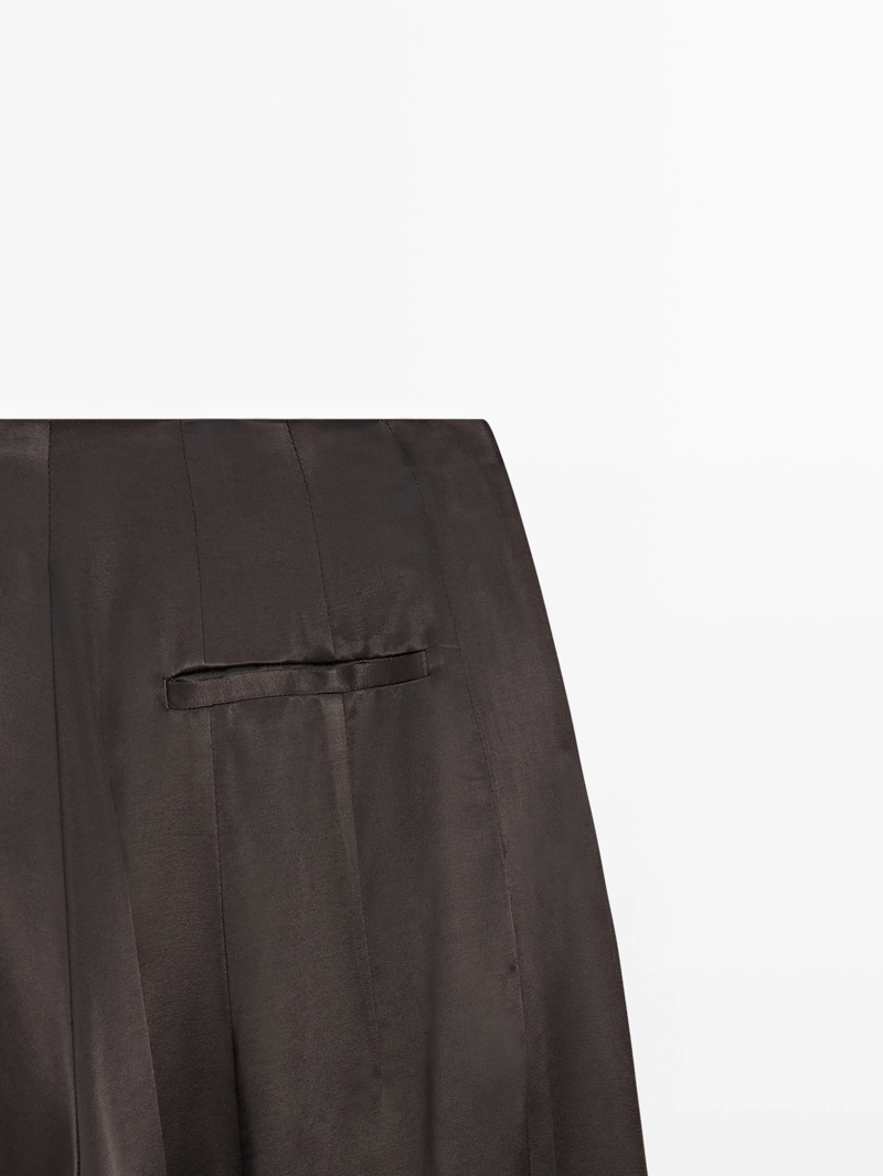 Брюки свободного кроя из атласа - limited