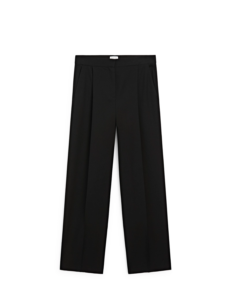 Широкие брюки из 100% шерсти с ластиком - limited