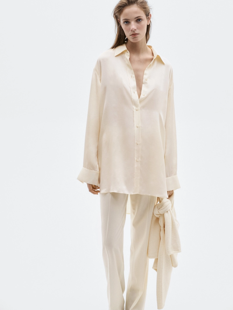 Рубашка oversize из потрясающего атласа - limited