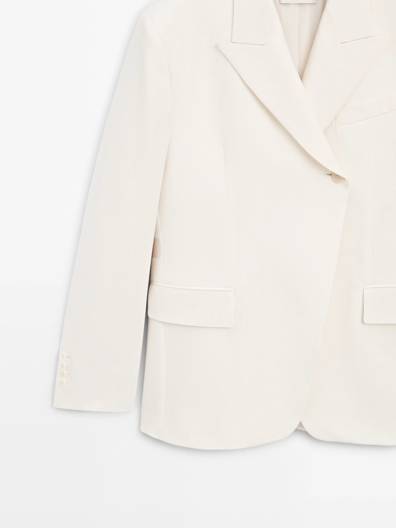 Пиджак из шерстяной смеси с перекрестным дизайном - limited