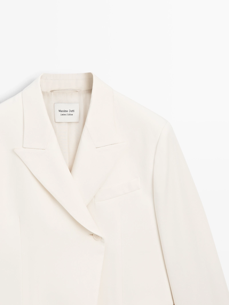 Пиджак из шерстяной смеси с перекрестным дизайном - limited