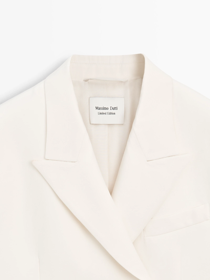 Пиджак из шерстяной смеси с перекрестным дизайном - limited