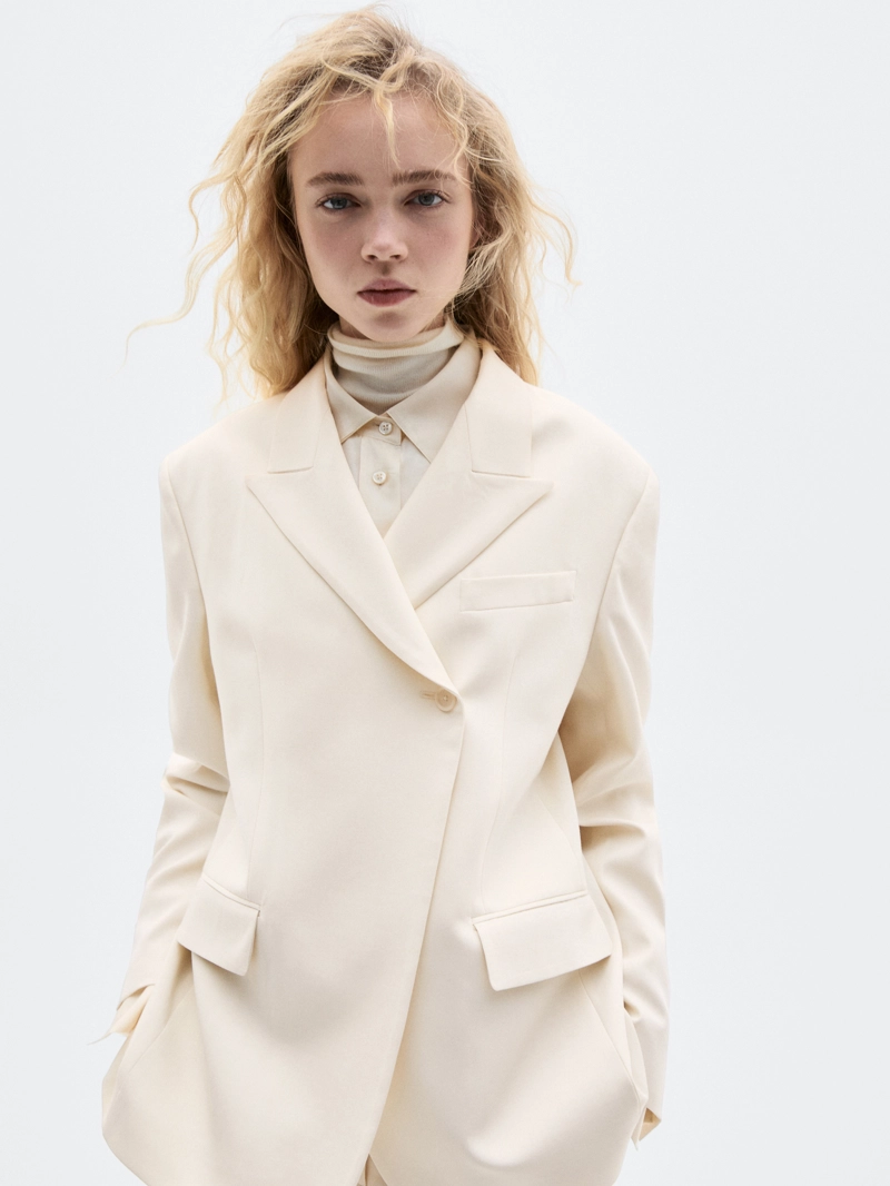 Пиджак из шерстяной смеси с перекрестным дизайном - limited