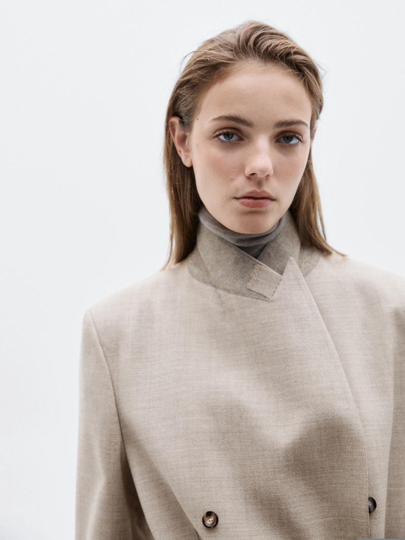 Пиджак с двубортной застежкой из 100% шерсти - limited