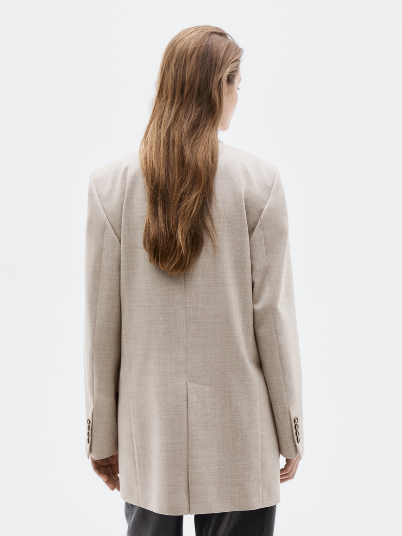 Пиджак с двубортной застежкой из 100% шерсти - limited