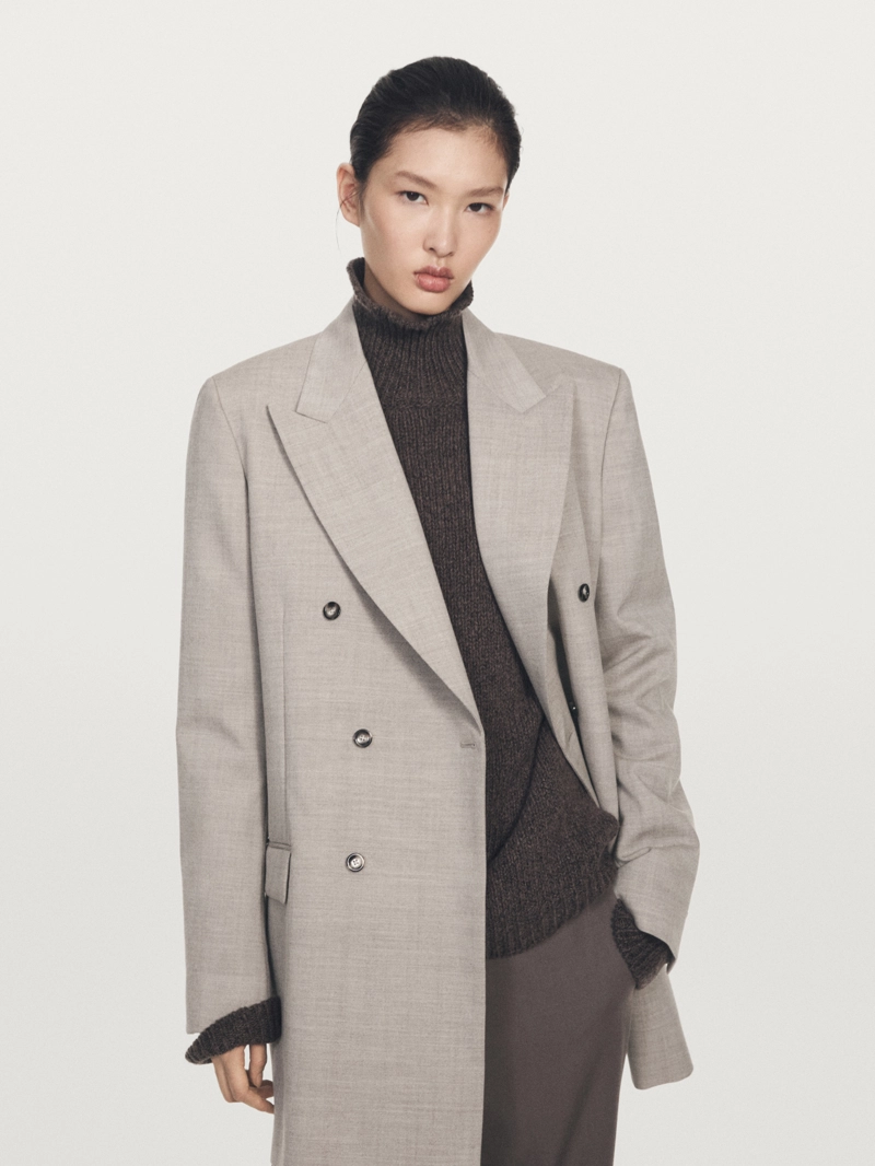 Пиджак с двубортной застежкой из 100% шерсти - limited
