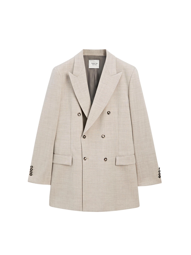 Пиджак с двубортной застежкой из 100% шерсти - limited