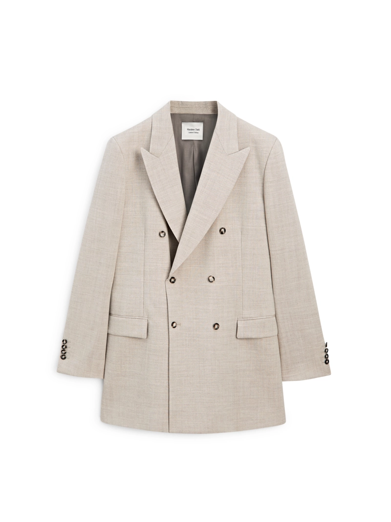 Пиджак с двубортной застежкой из 100% шерсти - limited