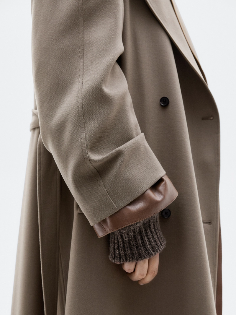 Свитер с высоким воротником из меланжевого вязаного полотна - limited