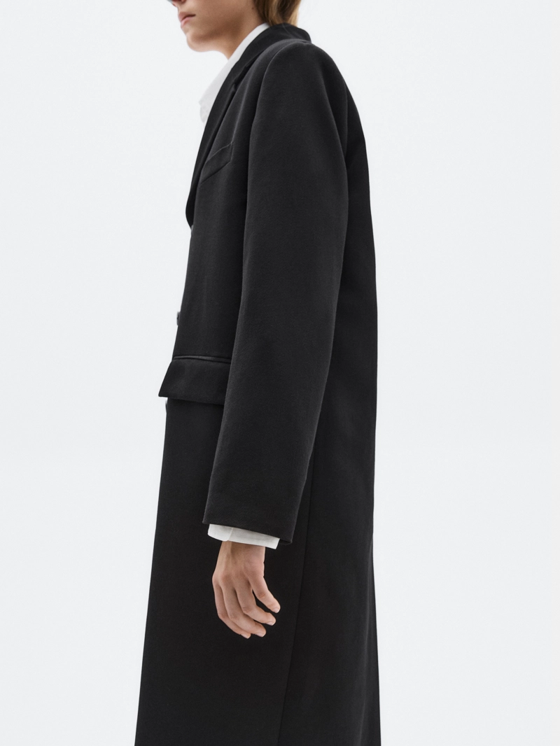 Пальто длинное, 100% шерсть - лимитед