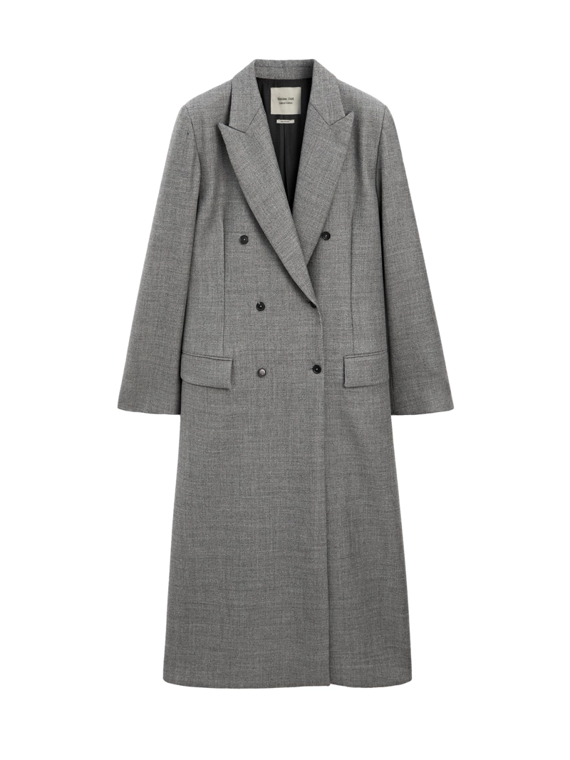 Пальто из 100% шерсти с лацканом - limited