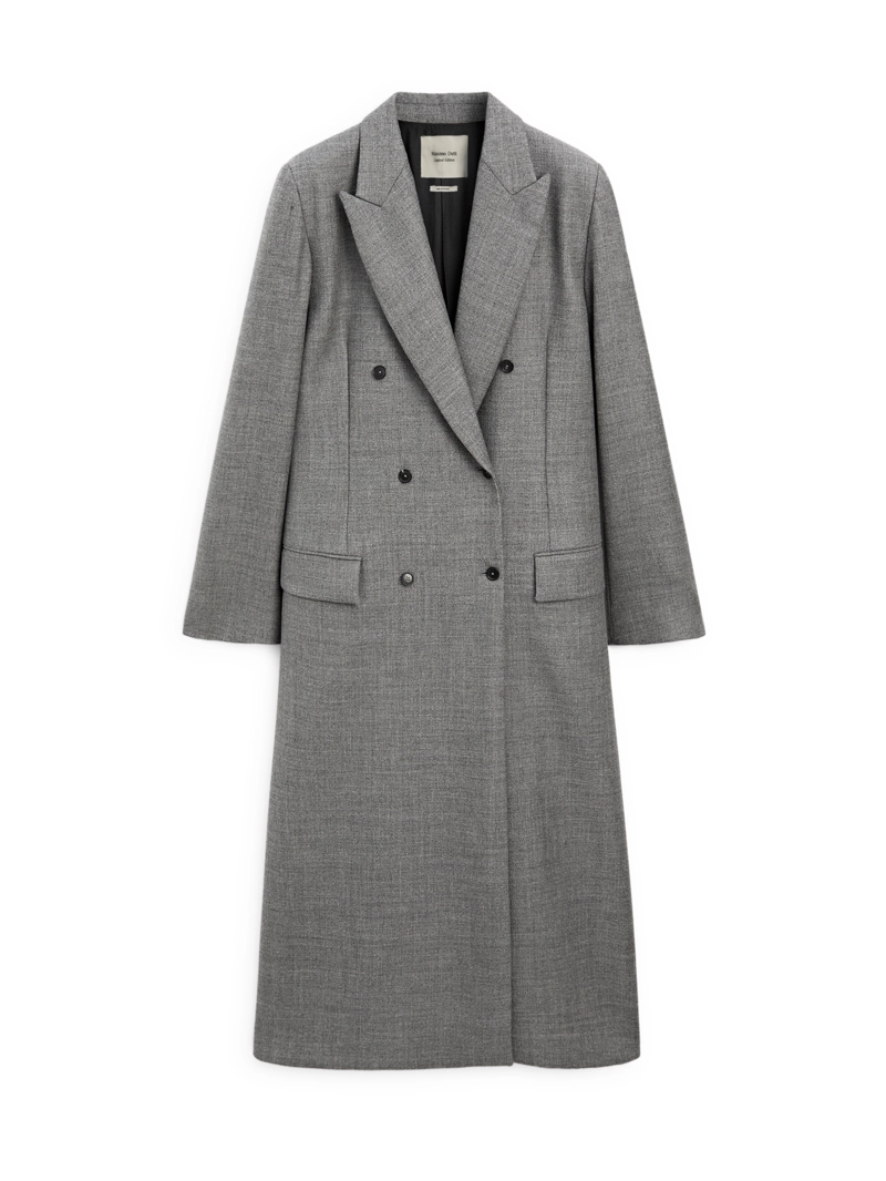 Пальто из 100% шерсти с лацканом - limited