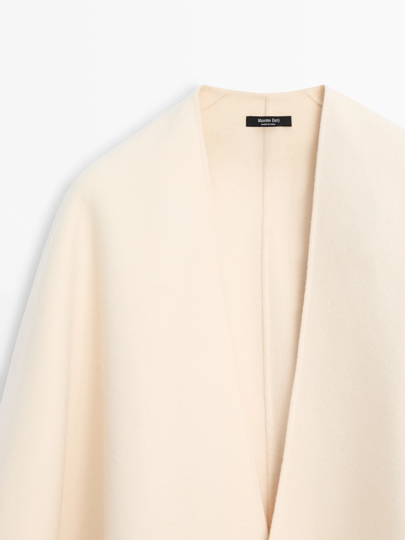 Пальто из шерстяной смеси с фактурным покроем