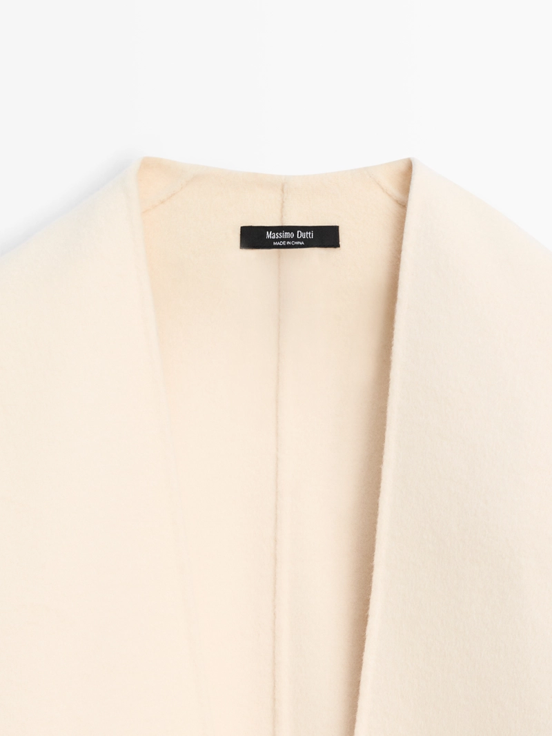 Пальто из шерстяной смеси с фактурным покроем