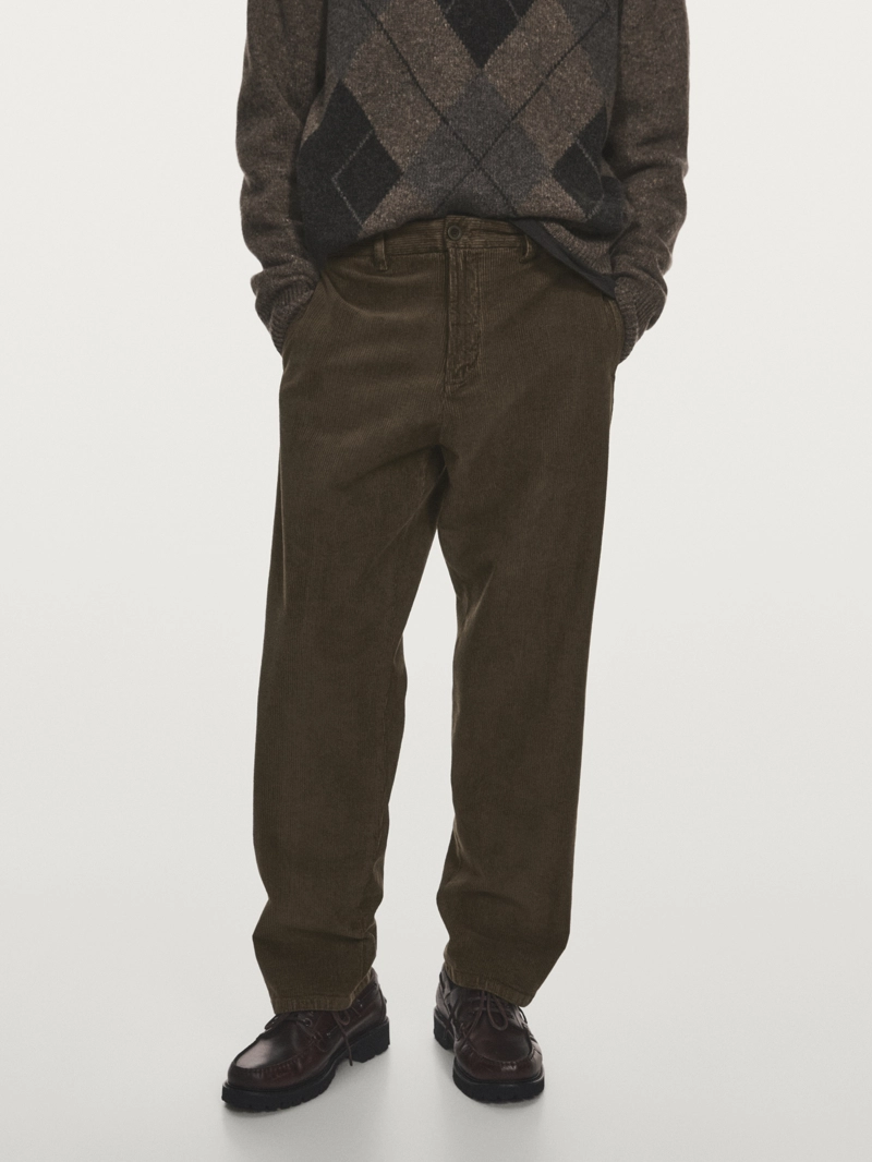 Прямые брюки из вельвета