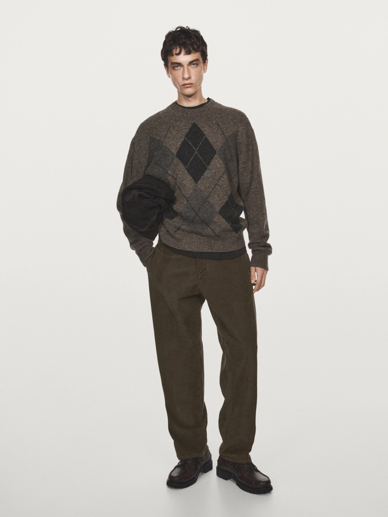 Прямые брюки из вельвета