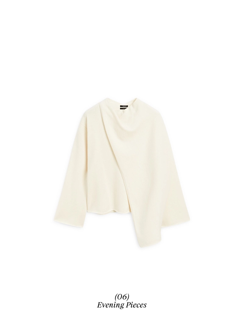 Джемпер из вязаного шерстяного шарфа 100%