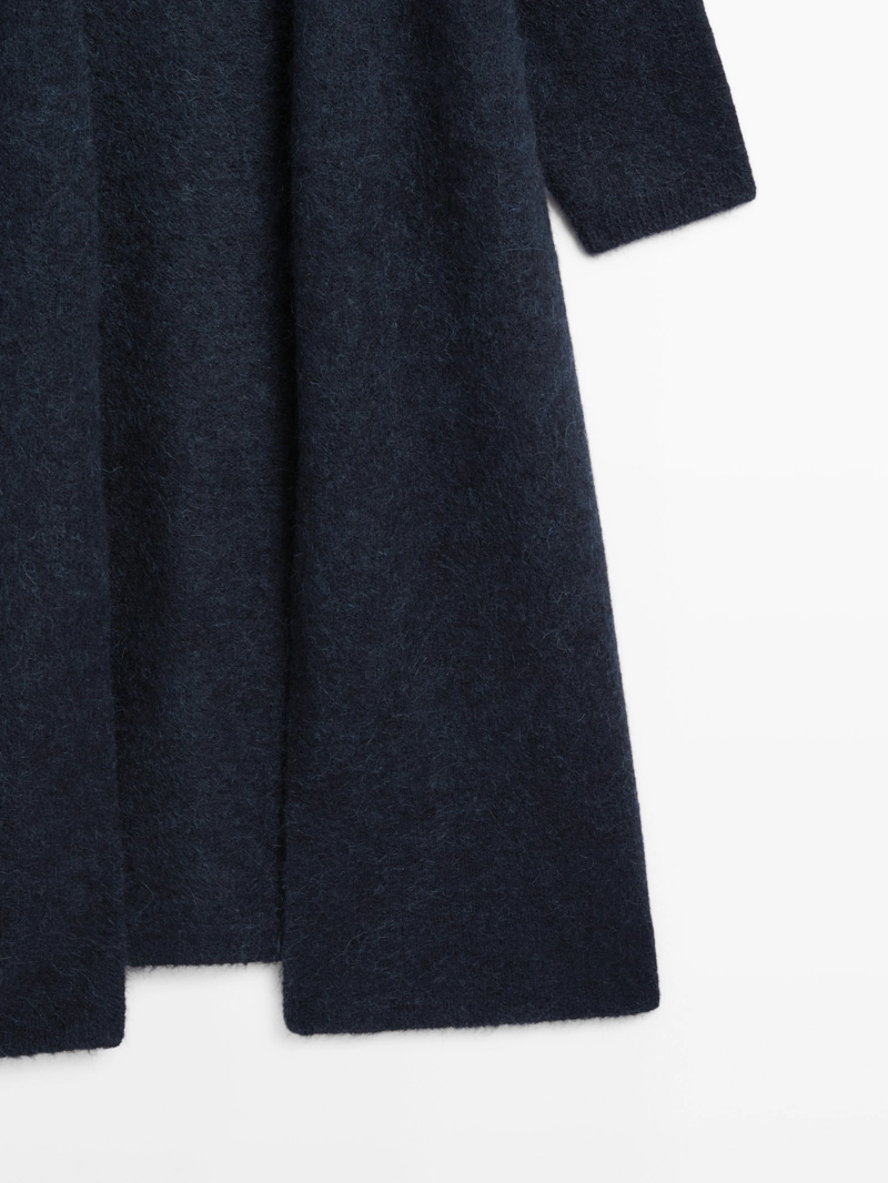 Длинный вязанный кардиган из альпаки