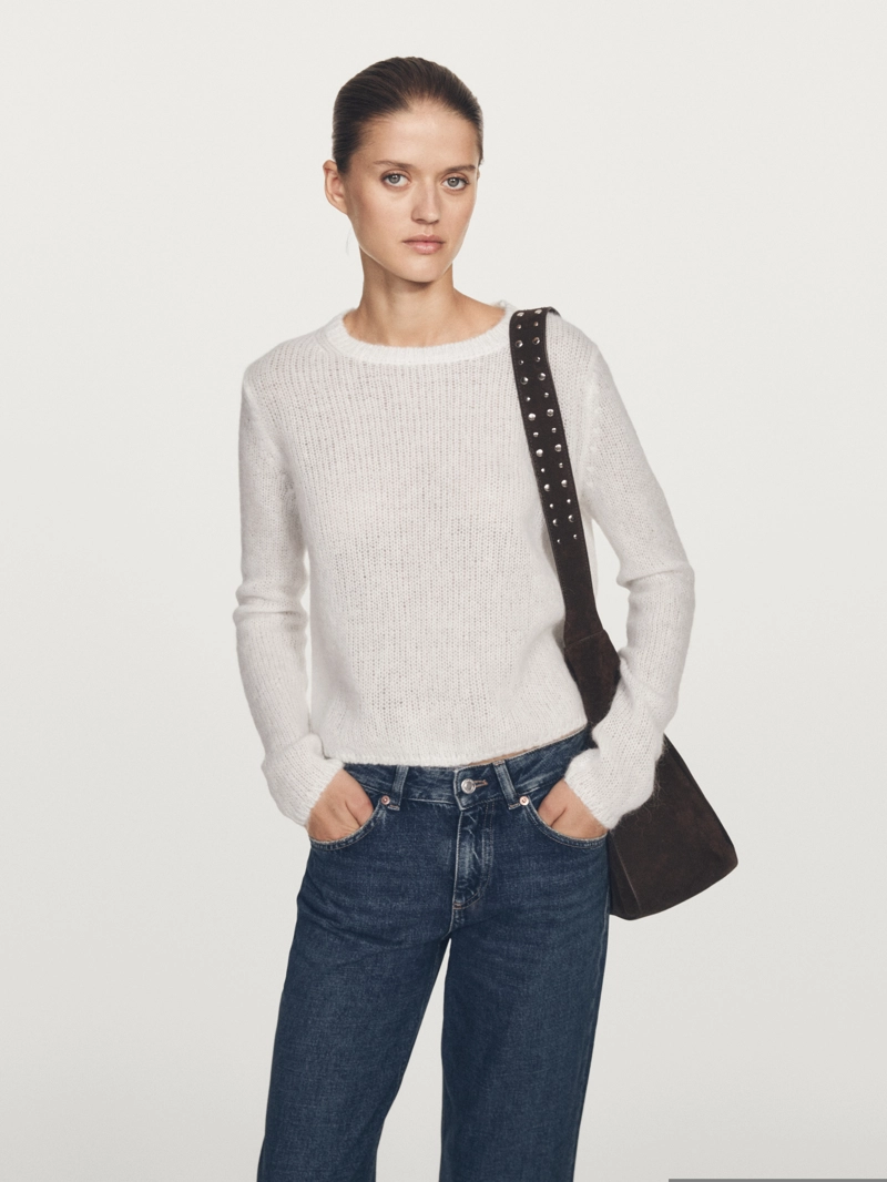 Свитер с круглым вырезом из альпакиевой смеси