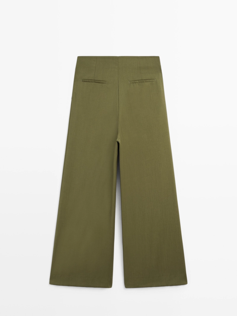 Широкие брюки со стрелками из 100% шерсти - studio