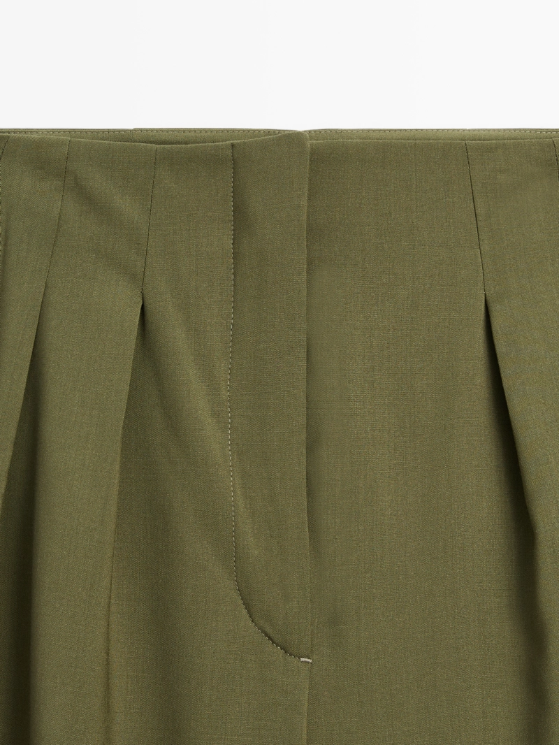 Широкие брюки со стрелками из 100% шерсти - studio