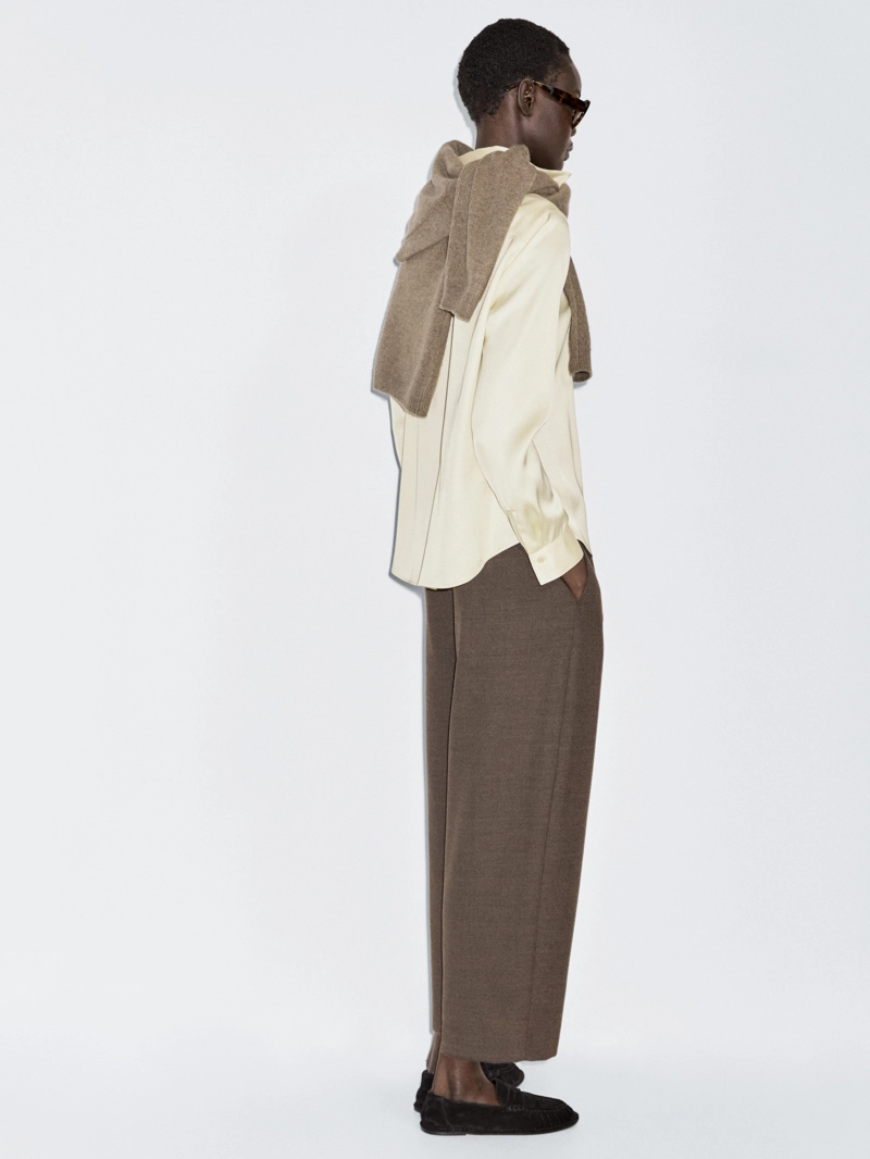 Брюки из шерстяной смеси в посадке бочонок