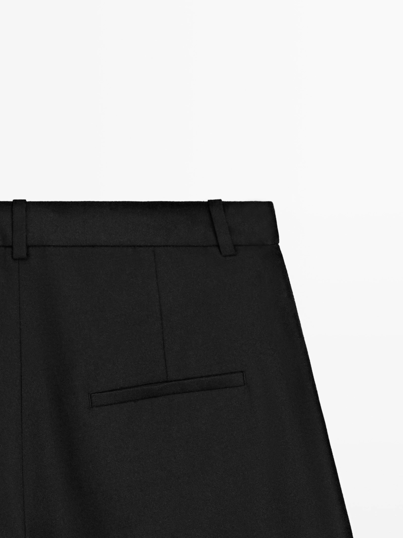 Длинные шерстяные бермуды с ластиком