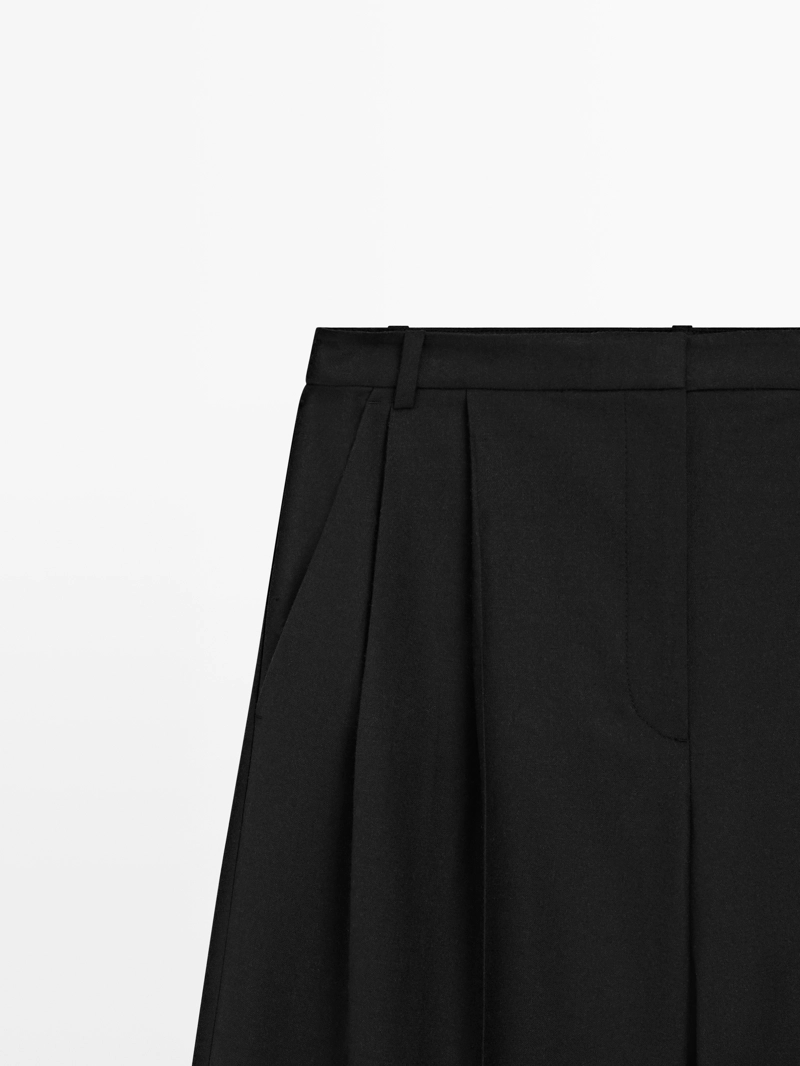 Длинные шерстяные бермуды с ластиком