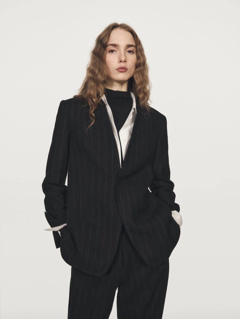 Брюки прямого кроя в полоску