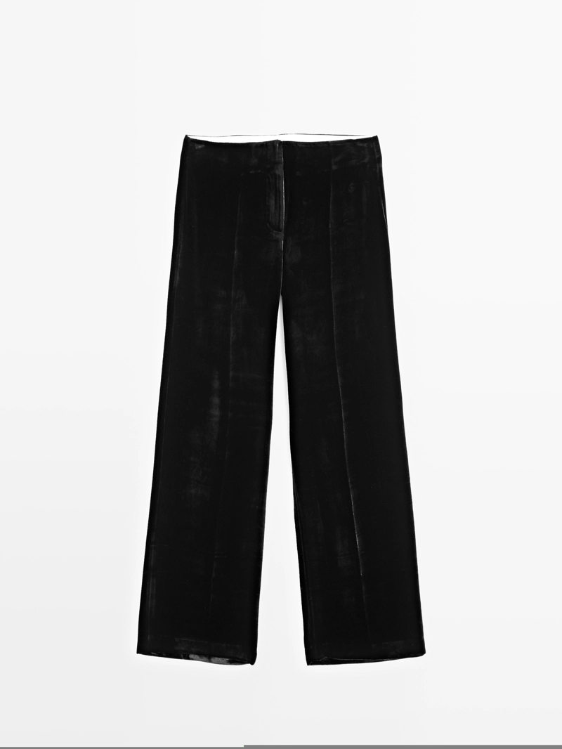 Бархатные широкие брюки