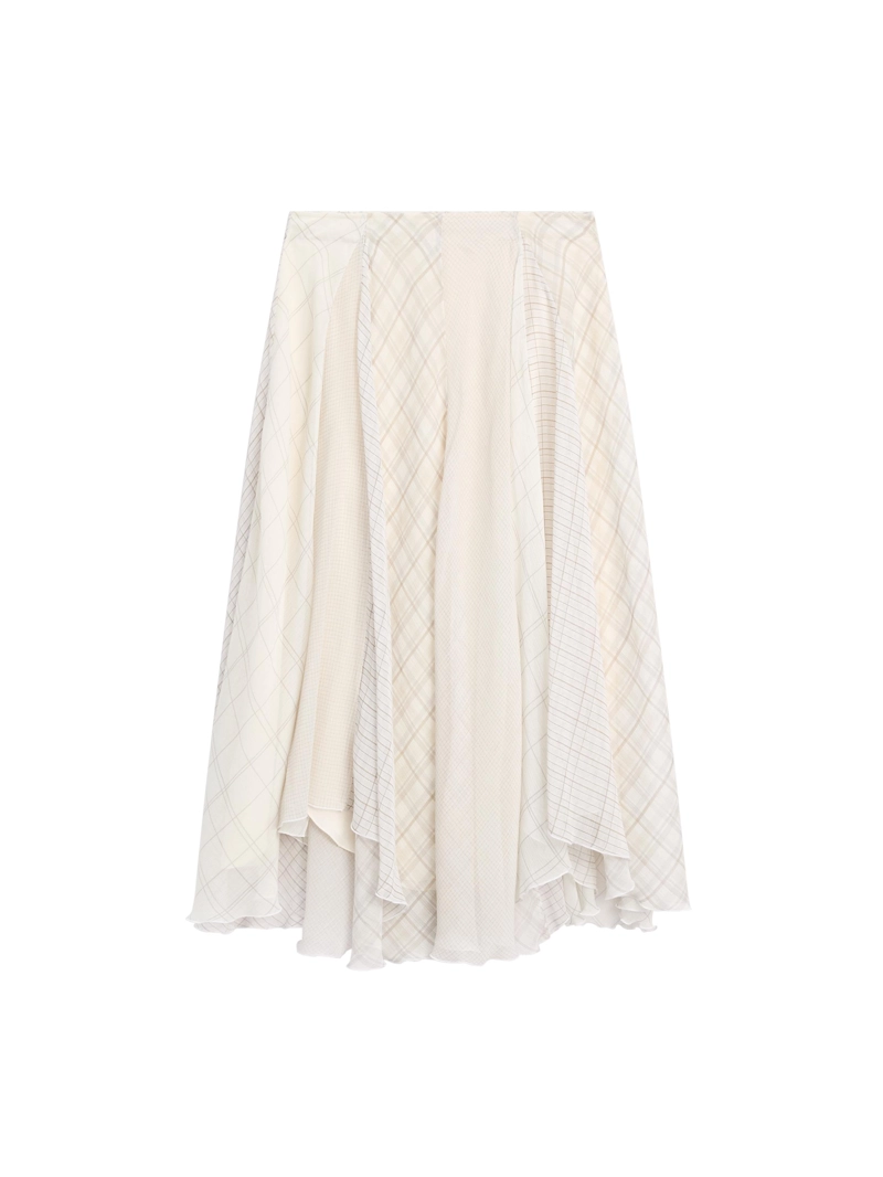 Асимметричная юбка-миди в клетку