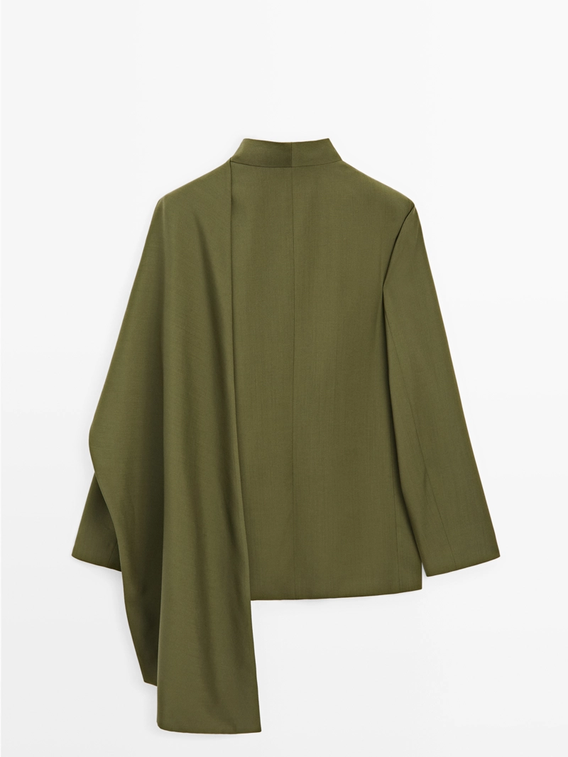 Пиджак с шарфом из 100% шерсти - studio