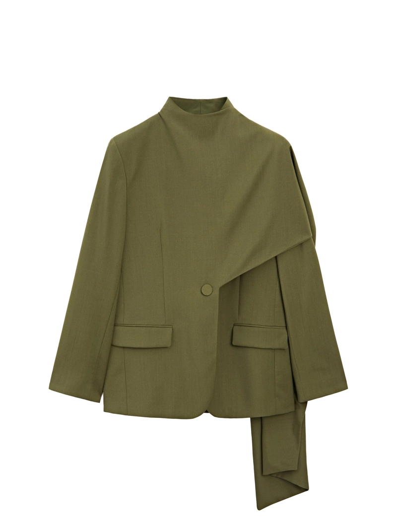 Пиджак с шарфом из 100% шерсти - studio