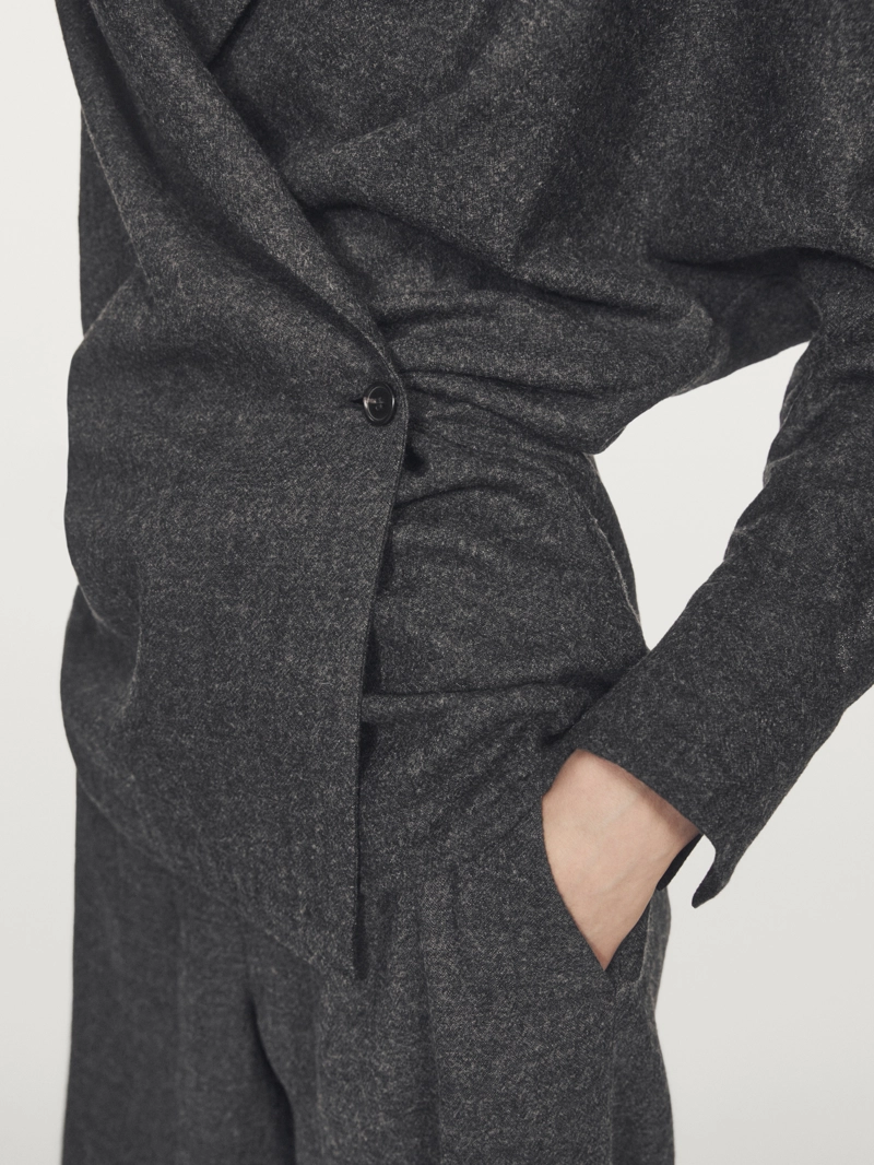 Рубашка из текстурированной 100% шерсти