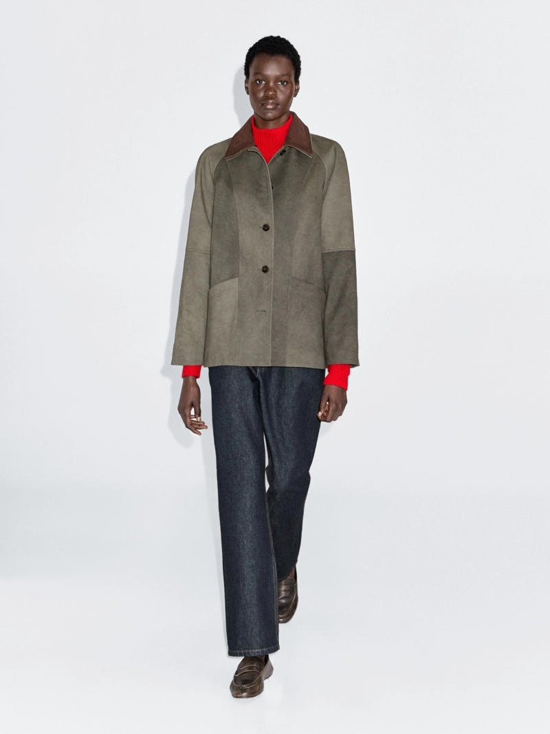 Куртка с отделкой водоотталкивающая и слоистым воротником