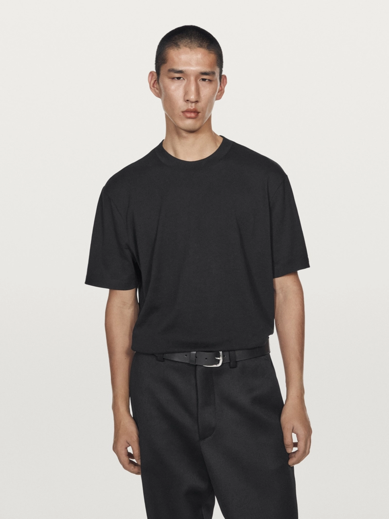 Футболка из хлопково-вискозного трикотажа с короткими рукавами - limited